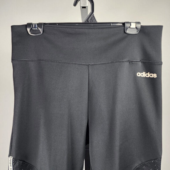 Adidas Climalite Black Capri Leggings Size L - Picture 3 of 9
